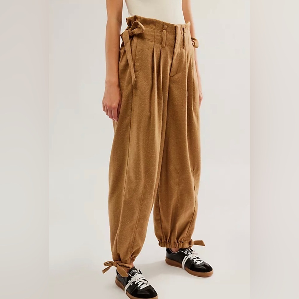 NEW Free People Every Day's A Dream Tie Pants Wool Blend